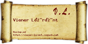 Viener Lóránt névjegykártya